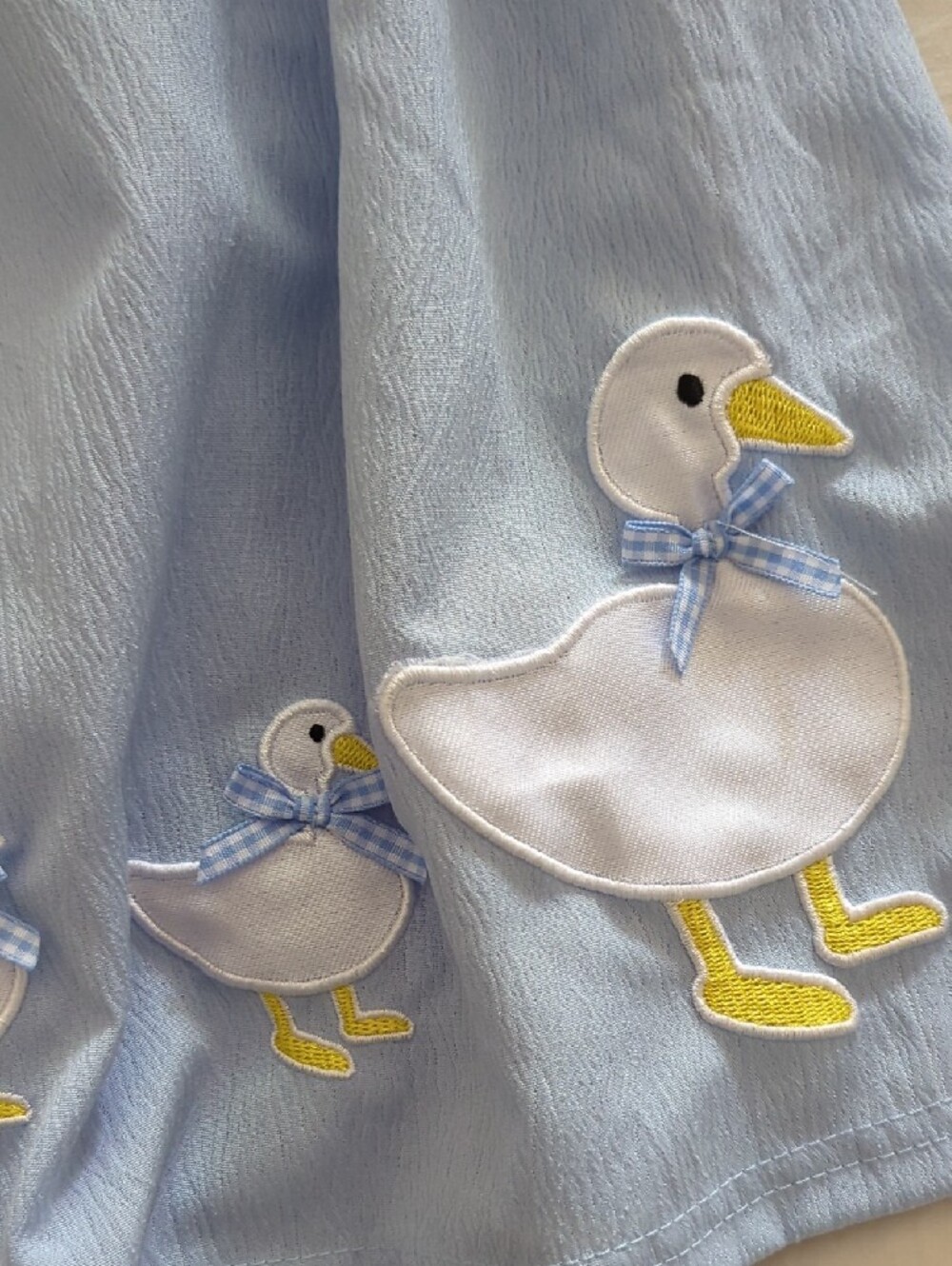 Ducklings Dress With White Eyelet Collar, Size 6m - 9m - Picture 3 of 4